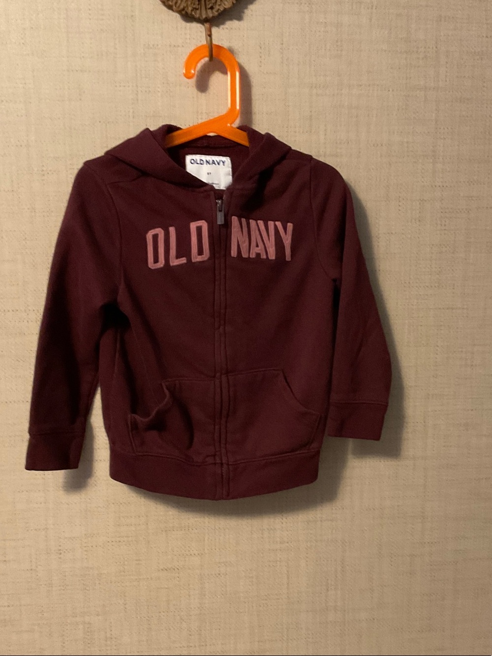 Old Navy Kids' Burgundy Full-Zip Hoodie with Logo